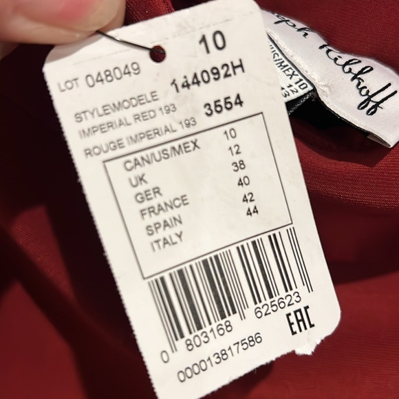 Joseph Ribkoff Lydia imperial red pants size 10 slim fit new with tags - Picture 4 of 6